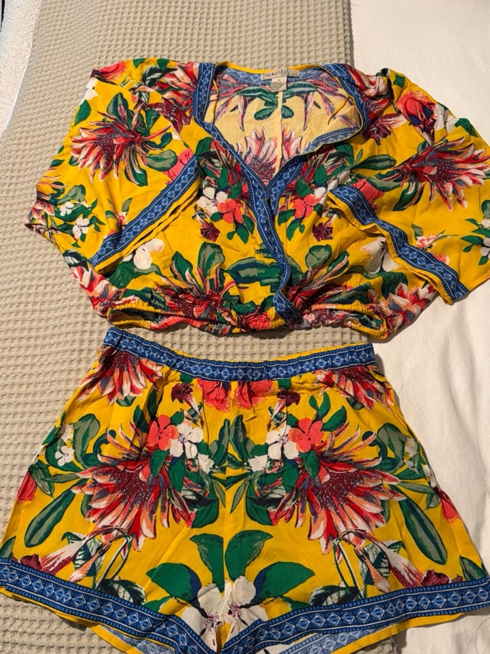 Yellow Floral Girls' Two-Piece Set